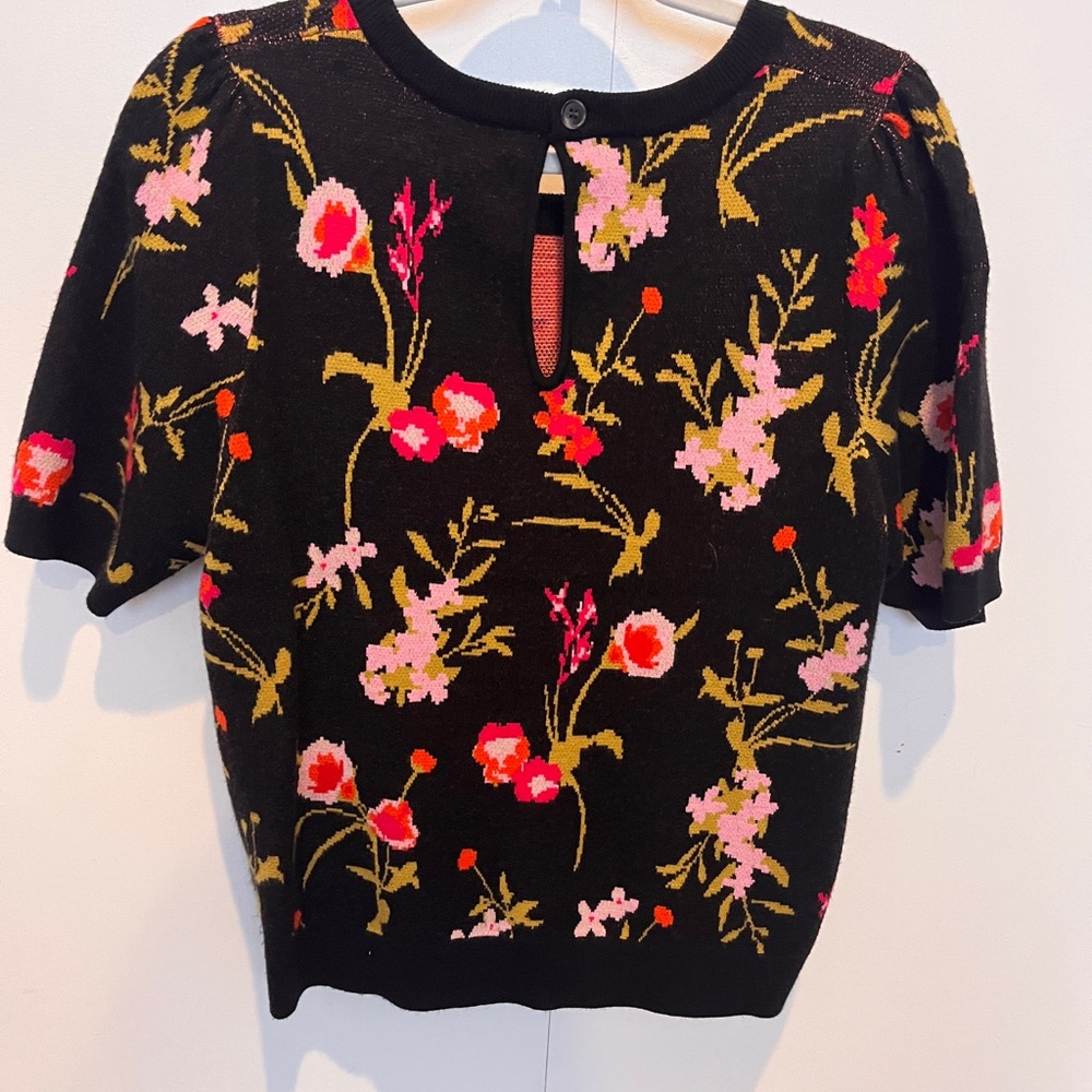 Floral Black Top